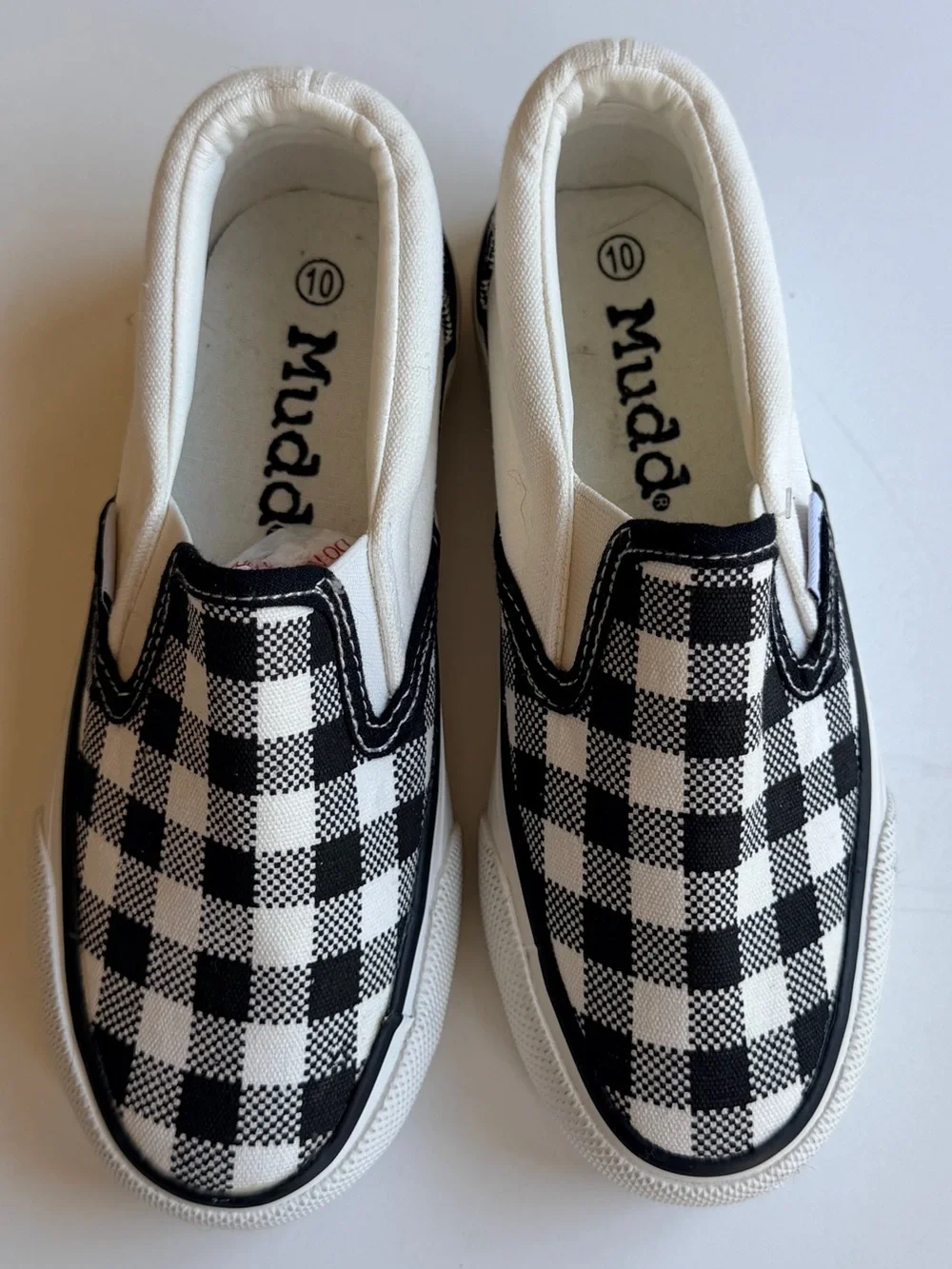 Mudd Kids Slip On Sneakers Plaid Checkered Casual Shoes Youth Size 10 Unisex